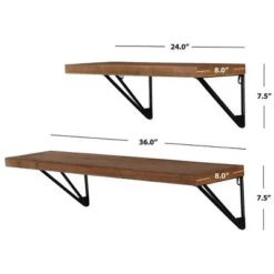 Banria 36" & 24" Metal/Wood Wall Shelves - WDC5000 - Brown/Black - Safavieh -My home decor GUEST 528a7419 0518 45da bd5b 6d6ba65a3271