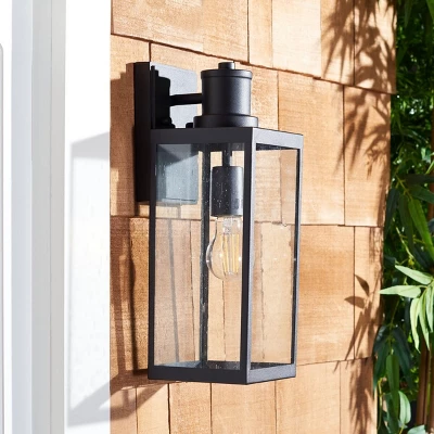 Agni 6.5" Outdoor Wall Sconce (Set Of 2) - PLT7014 - Black - Safavieh 4 Agni 6.5" Outdoor Wall Sconce (Set Of 2) - PLT7014 - Black - Safavieh - Image 4