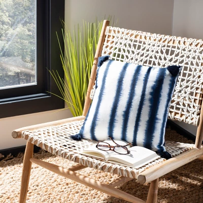 Cassia Pillow - Navy/White - 16" X 16" - Safavieh 1 Cassia Pillow - Navy/White - 16" X 16" - Safavieh