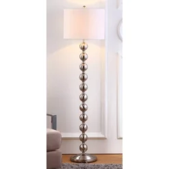 58.5" Reflections Stacked Ball Floor Lamp (Includes LED Light Bulb) Nickel - Safavieh -My home decor GUEST 59345888 e71b 4688 a2c4 19f3134e0c7d