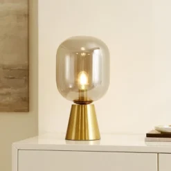 Rain Table Lamp - 18 Inch Height - TBL4523 - Smoke Grey/Brass - Safavieh -My home decor GUEST 5aac86f6 b691 49dc 9c34 63d43b6be0c0