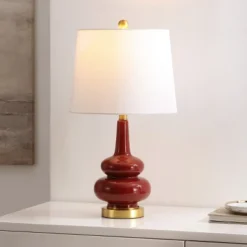 Evie Table Lamp - 23 Inch Height - TBL4610 - Cranberry - Safavieh -My home decor GUEST 5b4cea52 2103 4fb4 b0ee 69b3257f4688