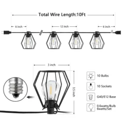 Bowne 10 Light LED 120" Outdoor String Light - PLT4053 - Safavieh -My home decor GUEST 5df0d81d 806b 4e8b a861 29e474dc02f8
