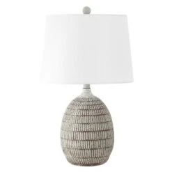 Dewlen Table Lamp - 24 Inch Height - TBL4421 - Brown/White - Safavieh -My home decor GUEST 5e017426 0e5f 4c62 bc3b 164d003f39bb