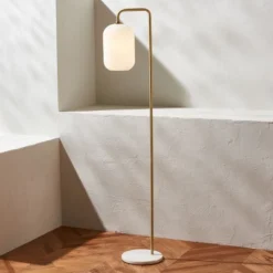 Santina 60" Floor Lamp - FLL7007 - Gold/White Marble - Safavieh -My home decor GUEST 5ed0ab89 a1a2 4b0f 97ba ec1f3d89426a