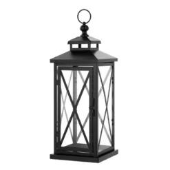 Lirio 20.5" Indoor/Outdoor Lantern (Set Of 2) - PLT4064 - Black - Safavieh -My home decor GUEST 5ee5cbe9 0156 4577 a5d9 ec555fc61f8c