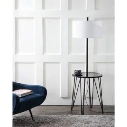 Ciro Floor Lamp Side Table - FLL4010 - Black/White - Safavieh