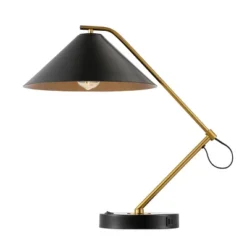 Moseby Table Lamp W/ USB Port - 21 Inch Height - TBL4459 - Black/Brass - Safavieh