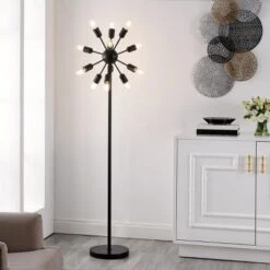 Urban Retro Floor Lamp - LIT4474 - Black - Safavieh -My home decor GUEST 647f7abb 6976 4c57 b501 a32c114731dc