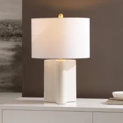 Anessa Table Lamp - 23 Inch Height - TBL4611 - Cream/Brass - Safavieh -My home decor GUEST 65fa7b9a 052e 41bf 92a5 93cad6fb73c3