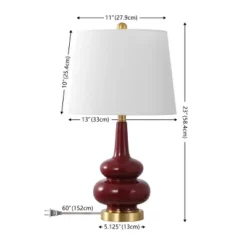 Evie Table Lamp - 23 Inch Height - TBL4610 - Cranberry - Safavieh -My home decor GUEST 66b3cd95 bd77 4ded b41a e6a5e3c86877