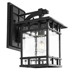 Rolran Outdoor Wall Lantern - PLT4014 - Clear/Black - Safavieh