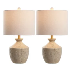 Delacey 21" Table Lamp (Set Of 2) - TBL4643 - Light Brown - Safavieh