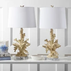 Faux Coral Branch Table Lamp (Set Of 2) - 28.5 Inch Height - LIT4161 - Creme - Safavieh