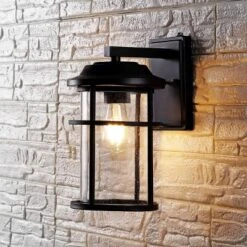 Cianna 9.5" Outdoor Sconce (Set Of 2) - PLT4017 - Black - Safavieh -My home decor GUEST 6e958573 bef0 40cb 9825 7aff9f88ddcc