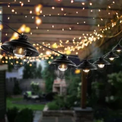 Aislin LED Outdoor String Lights - 120" - 10 Light - PLT4052 - Black - Safavieh -My home decor GUEST 71807c70 32df 49b0 b60e 86a374db2443