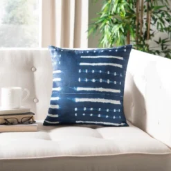 Narla Pillow - Deep Blue/White - 16" X 16" - Safavieh -My home decor GUEST 735930e8 435c 4762 8225 f267f713e75f