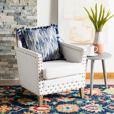 Marni Pillow - Blue/Cream - 16" X 16" - Safavieh 1 Marni Pillow - Blue/Cream - 16" X 16" - Safavieh