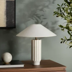 Kori 16" Table Lamp - TBL2019 - Grey/Beige - Safavieh -My home decor GUEST 74941e7d fc6f 477a a93b 66d2c051daba