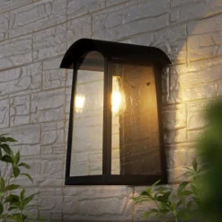 Adalai 8" Outdoor Sconce - PLT4027 - Black - Safavieh -My home decor GUEST 74ec3a26 4a4f 4016 a27e 181cc6c49c1f