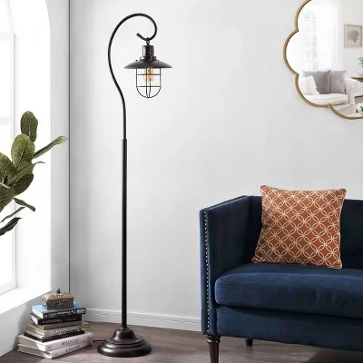 Archie Iron Floor Lamp (Includes LED Light Bulb) Black - Safavieh 1 Archie Iron Floor Lamp (Includes LED Light Bulb) Black - Safavieh