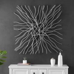 Averina 40" Iron Wall Decor - WDC5015 - Antique Silver - Safavieh