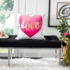 Pure Love Pillow - White/Pink - 16" X 16" - Safavieh