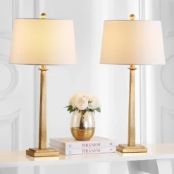 Andino Table Lamp (Set Of 2) - 31.5 Inch Height - TBL4024 - Gold/White - Safavieh -My home decor GUEST 85a1791f 09ac 4c05 a72c 01adbeb27a32