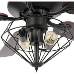 Leanne 2 Light 52" Ceiling Fan - CLF1026 - Black - Safavieh -My home decor GUEST 867e250b 8689 401d 8093 03cf5299541d