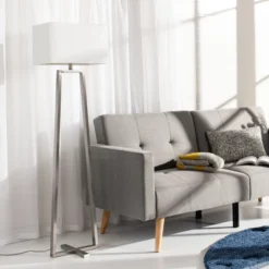 Lyell Floor Lamp - LIT4303 - Pewter - Safavieh -My home decor GUEST 882d8cc3 f31b 46c3 8bb5 904ab9c7802e