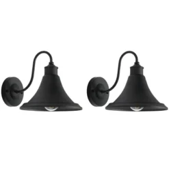 Graylyn 9" Outdoor Wall Sconce (Set Of 2) - PLT7016 - Black - Safavieh -My home decor GUEST 88a4b4ea b15e 4aaa b519 aa56f56a5bfb