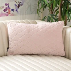 Roselen Pillow - Blush/Gold - 12" X 20" - Safavieh