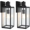 Agni 6.5" Outdoor Wall Sconce (Set Of 2) - PLT7014 - Black - Safavieh