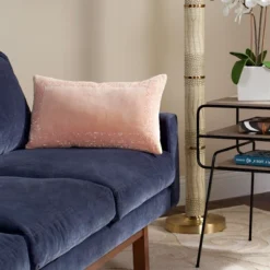 Morrocan Border Pillow - Blush - 12" X 20" - Safavieh