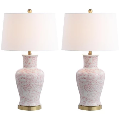 Calli Table Lamp (Set Of 2) - 28 Inch Height - TBL4161 - Pink/White - Safavieh 1 Calli Table Lamp (Set Of 2) - 28 Inch Height - TBL4161 - Pink/White - Safavieh