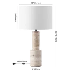 Tywin Travertine Table Lamp - CTL1072 - Travertine/White - Safavieh Couture -My home decor GUEST 93eda409 da86 478e 9b85 e061eee574cd
