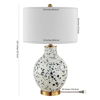 Krew Glass Table Lamp - White/Navy Blue - Safavieh 2 Krew Glass Table Lamp - White/Navy Blue - Safavieh - Image 2