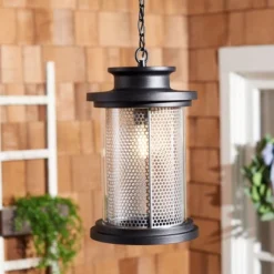Queren 9.25" Outdoor Pendant - PLT7025 - Black - Safavieh -My home decor GUEST 9806afd4 1d1f 4b3c b437 b4bbf01e2930