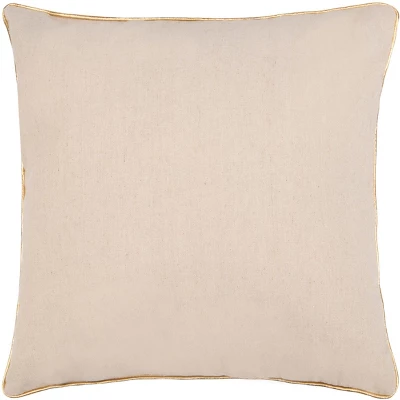 Cold Outside Pillow - Beige/Gold - 18" X 18" - Safavieh 1 Cold Outside Pillow - Beige/Gold - 18" X 18" - Safavieh