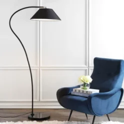 Lumi Arc Floor Lamp - LIT4467 - Black - Safavieh -My home decor GUEST 9940db79 9d3c 4a09 bef4 957c86725942