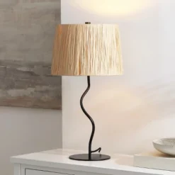 Ziggi Table Lamp - 24.25 Inch Height - TBL4546 - Black/Natural - Safavieh -My home decor GUEST 999fc53a 6105 493a a7cb 4e81ad124ca6