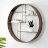 Elewen 36" Diameter Round Iron Wall Shelf - WDC5010 - Brown - Safavieh