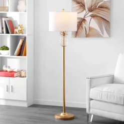 Elza Floor Lamp - Gold Leaf/Clear - Safavieh -My home decor GUEST 9d7c0632 7008 4739 bbd5 c69386538b9d
