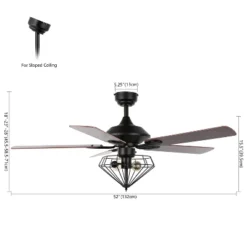Leanne 2 Light 52" Ceiling Fan - CLF1026 - Black - Safavieh -My home decor GUEST 9e0d7409 a559 4f86 98d0 7efcce3eaf2f