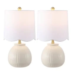 Devi 20.25" Table Lamp (Set Of 2) - TBL4631 - White - Safavieh