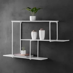 Anthe 45.25" Multi-Level Iron Wall Shelf - WDC5001 - White - Safavieh