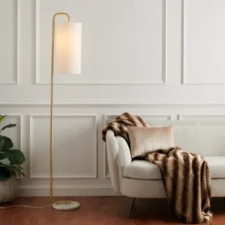 Troilus 64" Floor Lamp - FLL7005 - Gold/White Marble - Safavieh -My home decor GUEST a2540697 4cc1 4dc4 b374 02e8de3f1e45