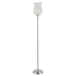 Ricky Iron Floor Lamp (Includes LED Light Bulb) Brushed Nickel - Safavieh