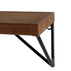 Banria 36" & 24" Metal/Wood Wall Shelves - WDC5000 - Brown/Black - Safavieh -My home decor GUEST a3f920c1 e180 4e58 b9eb 57a5940ed86f