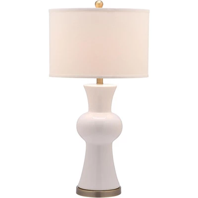 Lola Column Table Lamp - 30 Inch Height - LIT4150 - White - Safavieh 1 Lola Column Table Lamp - 30 Inch Height - LIT4150 - White - Safavieh
